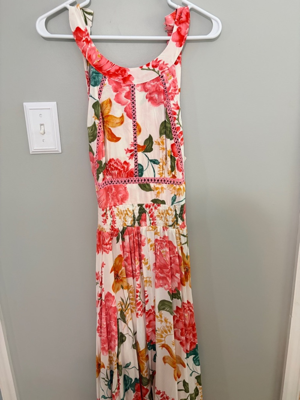 Abel the Label: Floral Maxi Dress in Coral Pink and Cream